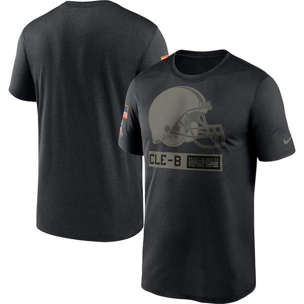 Men's Cleveland Browns Black NFL 2020 Salute To Service Performance T-Shirt